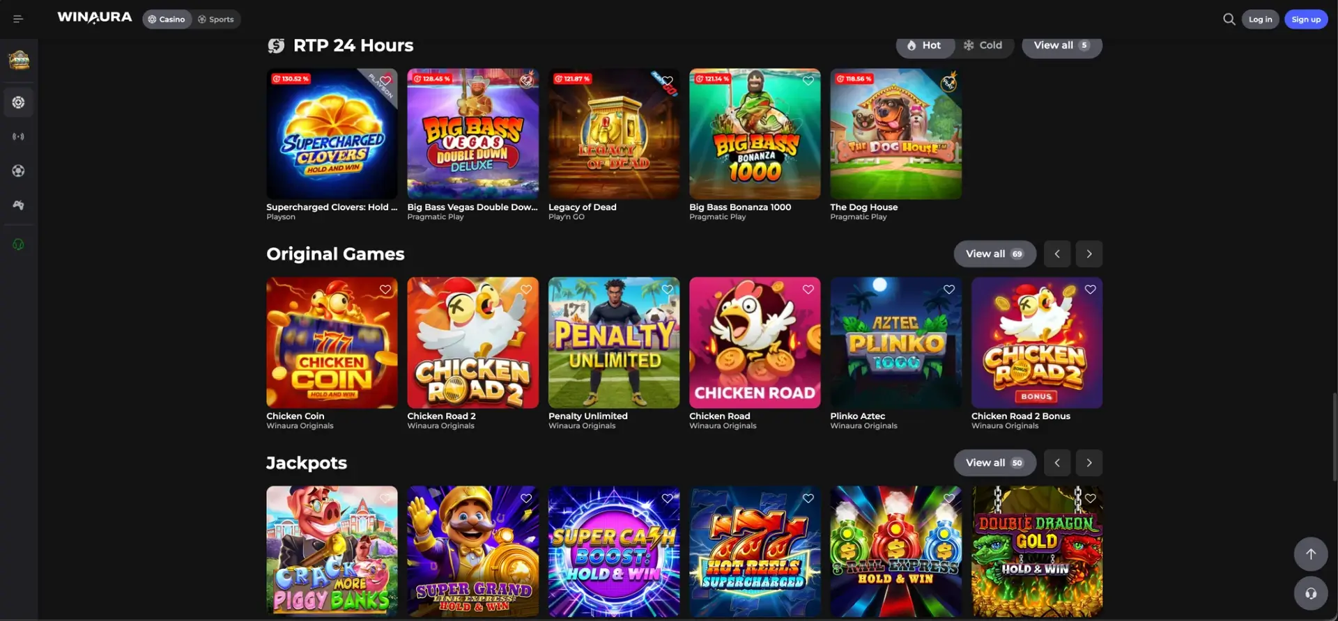 Casino games at Winaura